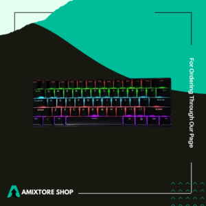 Clavier de jeu mécanique noir compact 60% avec commutateurs bleus H61K