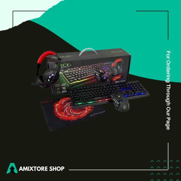 Pack Gaming 4X1 iMICE GK-470 Combo 4 in 1v(clavier,souris,casque et tapis)