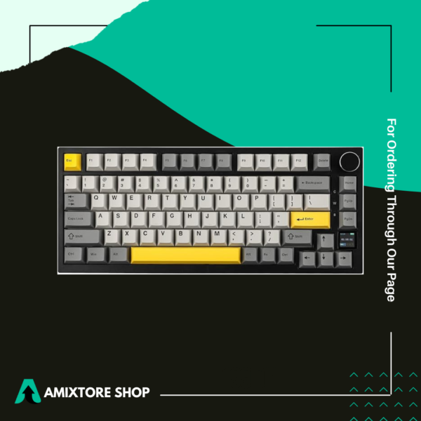 Ajazz AK820 Pro 75% Gasket Clavier Mecanique sans Fil/Bluetooth/USB, RGB Rétro-Éclairé