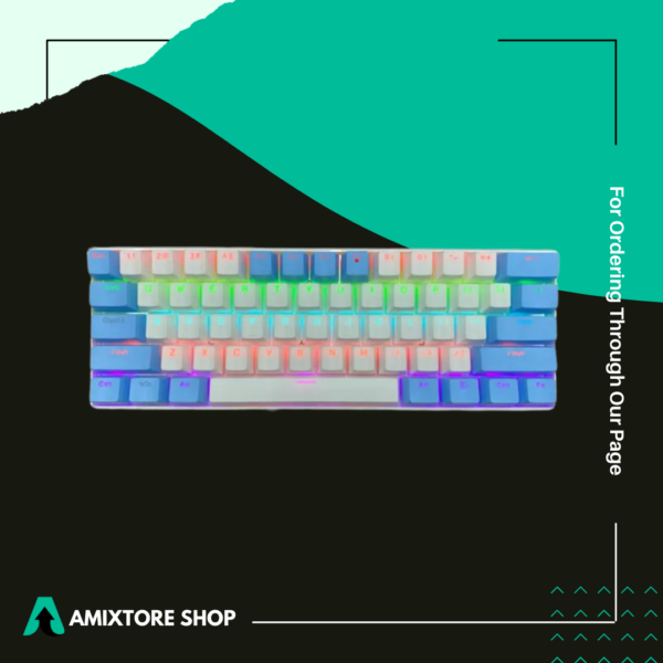 Clavier de jeu mécanique compact 60% avec commutateurs bleus H61K