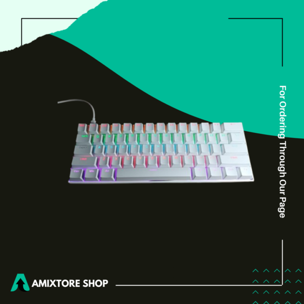 Clavier de jeu mécanique compact 60% avec commutateurs bleus H61K