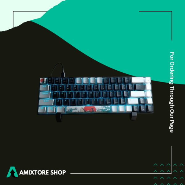 HXSJ V800 - Clavier de jeu mécanique RVB - QWERTY - 68 touches - Switch Blue