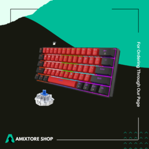 Snpurdiri Clavier de jeu mécanique filaire à 60 %, rétroéclairé à LED, 61 touches