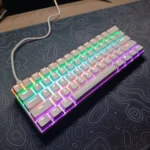 H61K 60% Compact Mechanical Keyboard – Blue Switches, RGB LED Backlight, 61 Keys Mini Gaming & Office Keyboard for PC/Mac/Xbox – with USB Cable (White) - Image 2