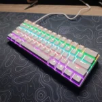 H61K 60% Compact Mechanical Keyboard – Blue Switches, RGB LED Backlight, 61 Keys Mini Gaming & Office Keyboard for PC/Mac/Xbox – with USB Cable (White) - Image 3