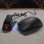 ATTACK SHARK X1 Tri-Mode Gaming Mouse – PAW3395PRO Sensor, RGB Touchpad Charging Dock, Omron Switches, 40000 DPI, Ultra-Light 53g, Bluetooth / 2.4G / Wired (Black)