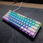 H61K 60% Compact Mechanical Keyboard – Blue Switches, RGB LED Backlight, 61 Keys Mini Gaming & Office Keyboard for PC/Mac/Xbox – with USB Cable (Blue and White) - Image 3