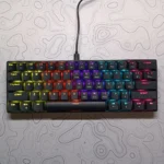 WY-61 60% Layout Mechanical Keyboard – Blue Switches, RGB LED Backlight, 61 Keys Mini Gaming & Office Keyboard for PC (Black)