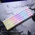 WY-61 60% Layout Mechanical Keyboard – Blue Switches, RGB LED Backlight, 61 Keys Mini Gaming & Office Keyboard for PC (White) - Image 2