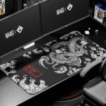 M4G Mouse pad black and White Dragon 900x400mm/4mm - Image 2