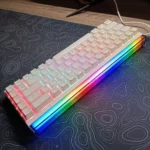 AJAZZ NK68 65% Wired Mechanical Gaming Keyboard – Red Switches, RGB Front Box, Shine-Through Keycaps, Tray-Mounted Design, NKRO, for Windows/Mac/Android