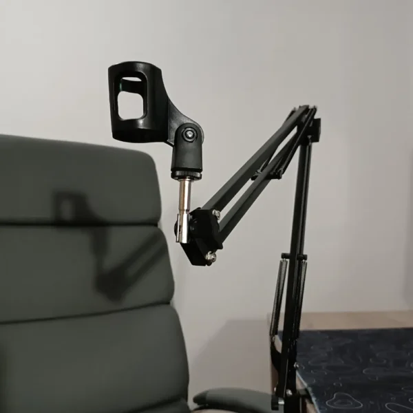 Adjustable Microphone Stand – Stable Desk Clamp, Flexible Positioning for Podcasting, Live Streaming & Home Studio Setups (Black)