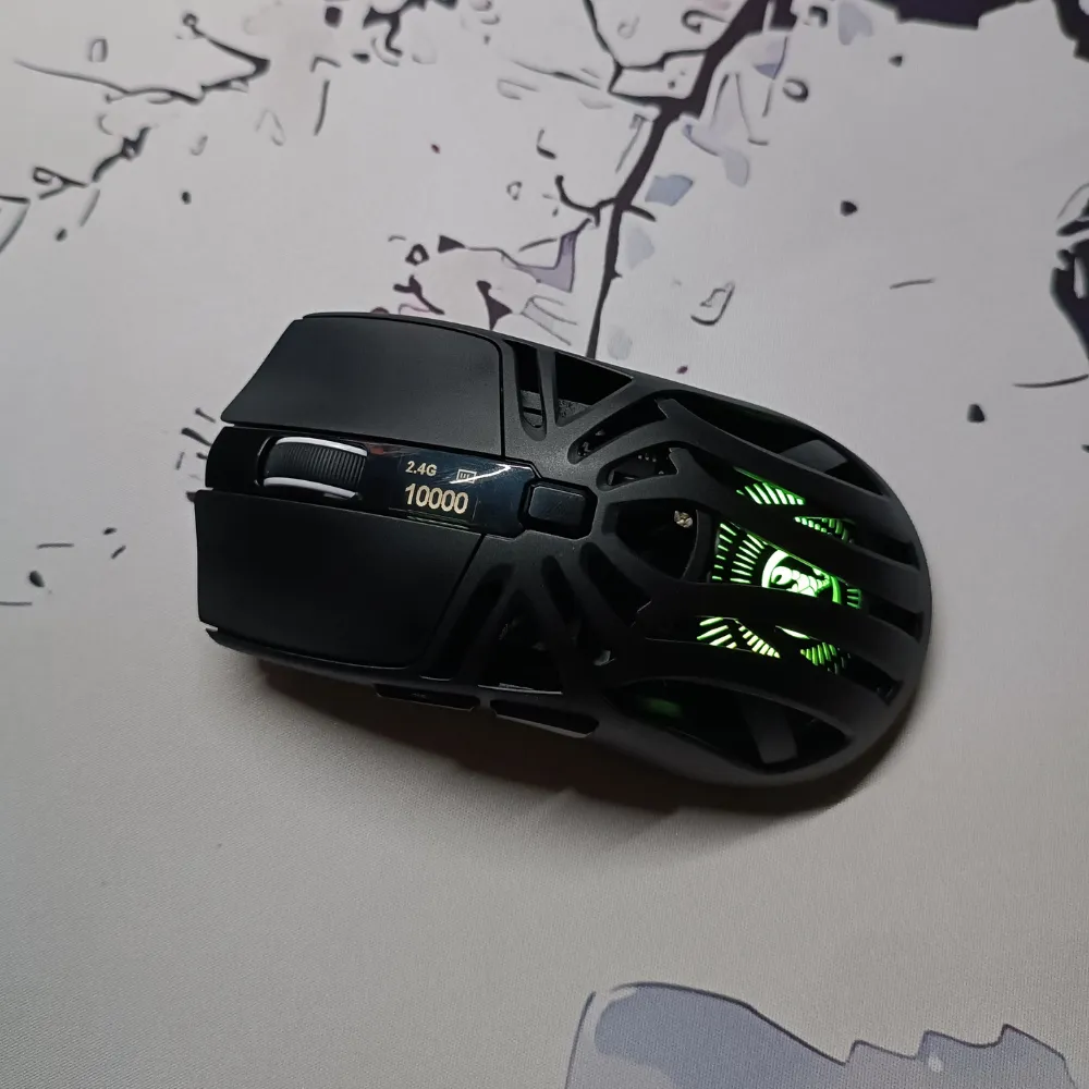 1_result HXSJ T400 Tri-Mode Wireless Gaming Mouse – 10000 DPI Adjustable, 1000Hz Polling Rate, Mini Display, Lightweight Design (Black) - Image 1