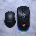HXSJ T26 Dual-Mode Wireless Gaming Mouse – Bluetooth 5.1 & 2.4G, 4800 DPI, RGB Lighting, Interchangeable Covers, Rechargeable Battery (Black)