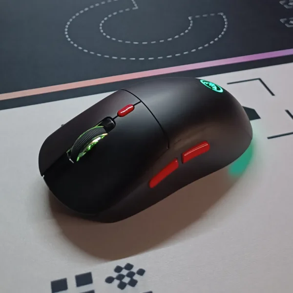 HXSJ T20 2.4G Wireless RGB Mouse – 6 Buttons, Adjustable DPI, PAW3212 Optical Sensor, 650mAh Rechargeable Battery, Ergonomic Design for Office and Gaming (Black)