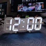 LED Digital Wall & Desk Clock – Date & Alarm Display, Silent Operation, Modern Minimalist Design, 24-Hour Display (White)
