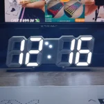 LED Digital Wall & Desk Clock – Date & Alarm Display, Silent Operation, Modern Minimalist Design, 24-Hour Display (White) - Image 3