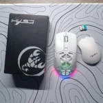 HXSJ T26 Dual-Mode Wireless Gaming Mouse – Bluetooth 5.1 & 2.4G, 4800 DPI, RGB Lighting, Interchangeable Covers, Rechargeable Battery (White) - Image 4