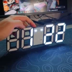 3D LED Digital Wall & Desk Clock – Date, Temperature & Alarm Display, Silent Operation, Modern Minimalist Design, 24-Hour Display (Black & White) - Image 2