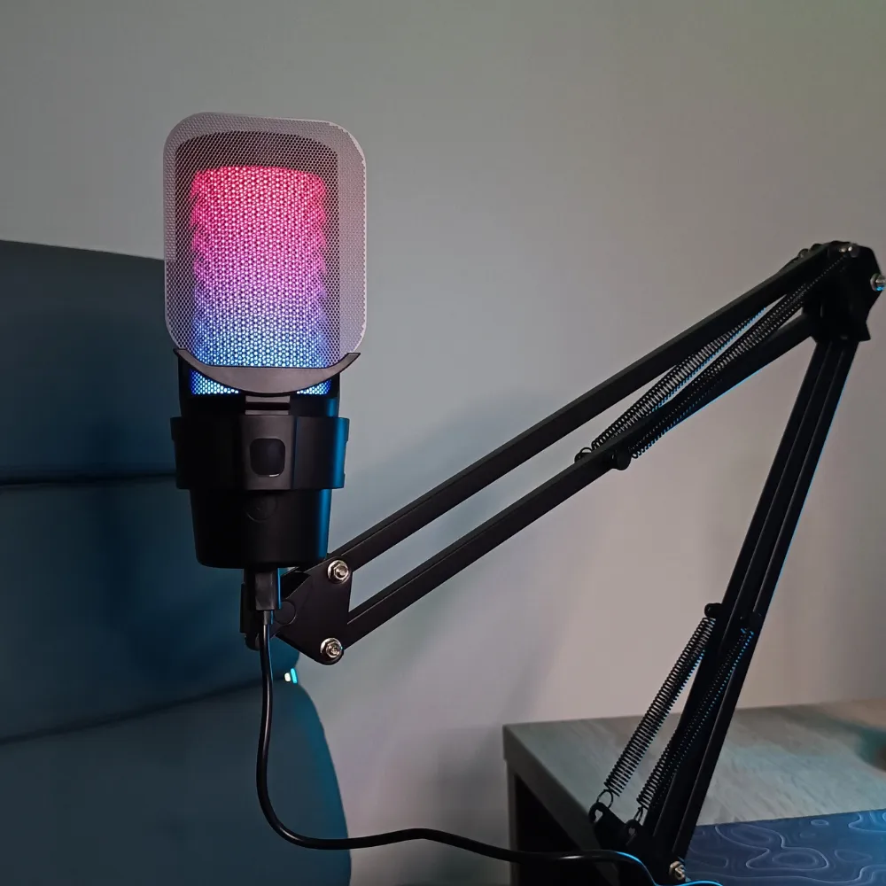 1_result M8 USB Gaming Condenser Microphone – RGB Desktop Mic, Quick Mute, Plug & Play for PC, Laptop, & Mac (Black) - Image 1