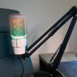 M8 USB Gaming Condenser Microphone – RGB Desktop Mic, Quick Mute, Plug & Play for PC, Laptop, & Mac (White)