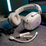 ATTACK SHARK G800 Wireless Gaming Headset – 20ms Low Latency, 50mm Drivers, Tri-Mode Connection (White)