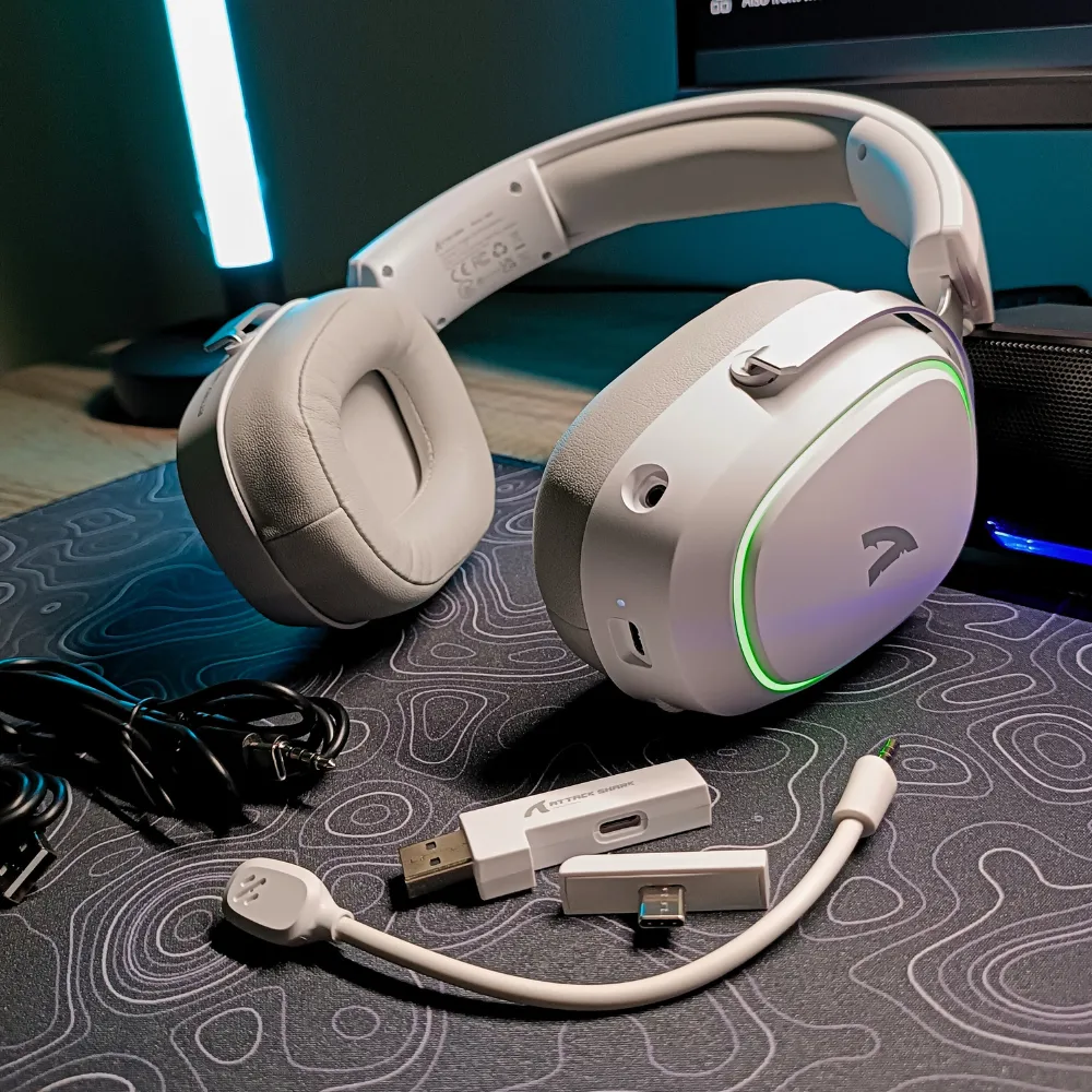1_result ATTACK SHARK G800 Wireless Gaming Headset – 20ms Low Latency, 50mm Drivers, Tri-Mode Connection (White) - Image 1