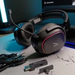 ATTACK SHARK G800 Wireless Gaming Headset – 20ms Low Latency, 50mm Drivers, Tri-Mode Connection (Black)