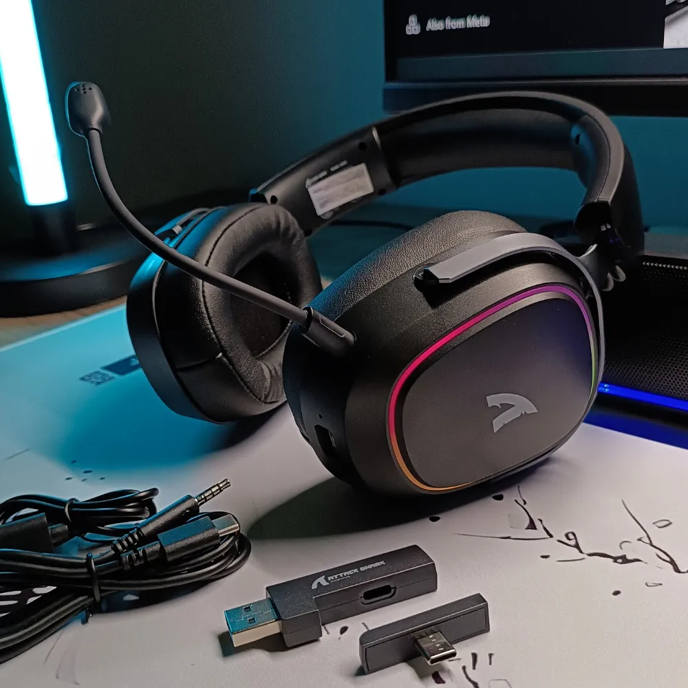 1_result ATTACK SHARK G800 Wireless Gaming Headset – 20ms Low Latency, 50mm Drivers, Tri-Mode Connection (Black) - Image 1