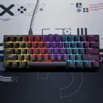 MK61 60% Wired Mechanical Keyboard – Red Switches, Compact Black Design, RGB Backlighting, 61-Key USB Plug & Play Keyboard for Gaming & Daily Use