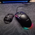 T-WOLF G520 RGB Wired Gaming Mouse – 12,800 DPI Adjustable, Double Cover Design, 13 RGB Lighting Modes, 7 Buttons (Black) - Image 2