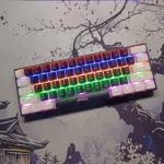 JEDEL KL69 60% Wired Mechanical Keyboard – Red Switches, Compact 61-Key Layout, RGB Backlighting, USB Plug & Play Keyboard for Gaming & Office Use (Black & White) - Image 2