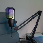 M8 USB Gaming Condenser Microphone – RGB Desktop Mic, Quick Mute, Plug & Play for PC, Laptop, & Mac (Black) - Image 3