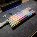 AJAZZ NK61 60% Hot-Swappable Mechanical Keyboard – Red Switches, RGB Backlight, Wired Connection, Compact 61-Key Design, with Keyboard Strap (Blue White) - Image 3