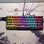 AJAZZ NK61 60% Hot-Swappable Mechanical Keyboard – Red Switches, RGB Backlight, Wired Connection, Compact 61-Key Design, with Keyboard Strap (Black)