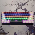 JEDEL KL69 60% Wired Mechanical Keyboard – Red Switches, Compact 61-Key Layout, RGB Backlighting, USB Plug & Play Keyboard for Gaming & Office Use (Black & White)