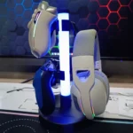 RGB Multi-Device Stand – Wired Desk Stand for Headsets & Controllers & Accessories with Mini Light Controller