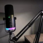 YU7 USB Gaming Microphone with RGB – Streaming & Podcast Mic with Echo Control, Touch Mute, Volume Knob & Headphone Jack (Black)