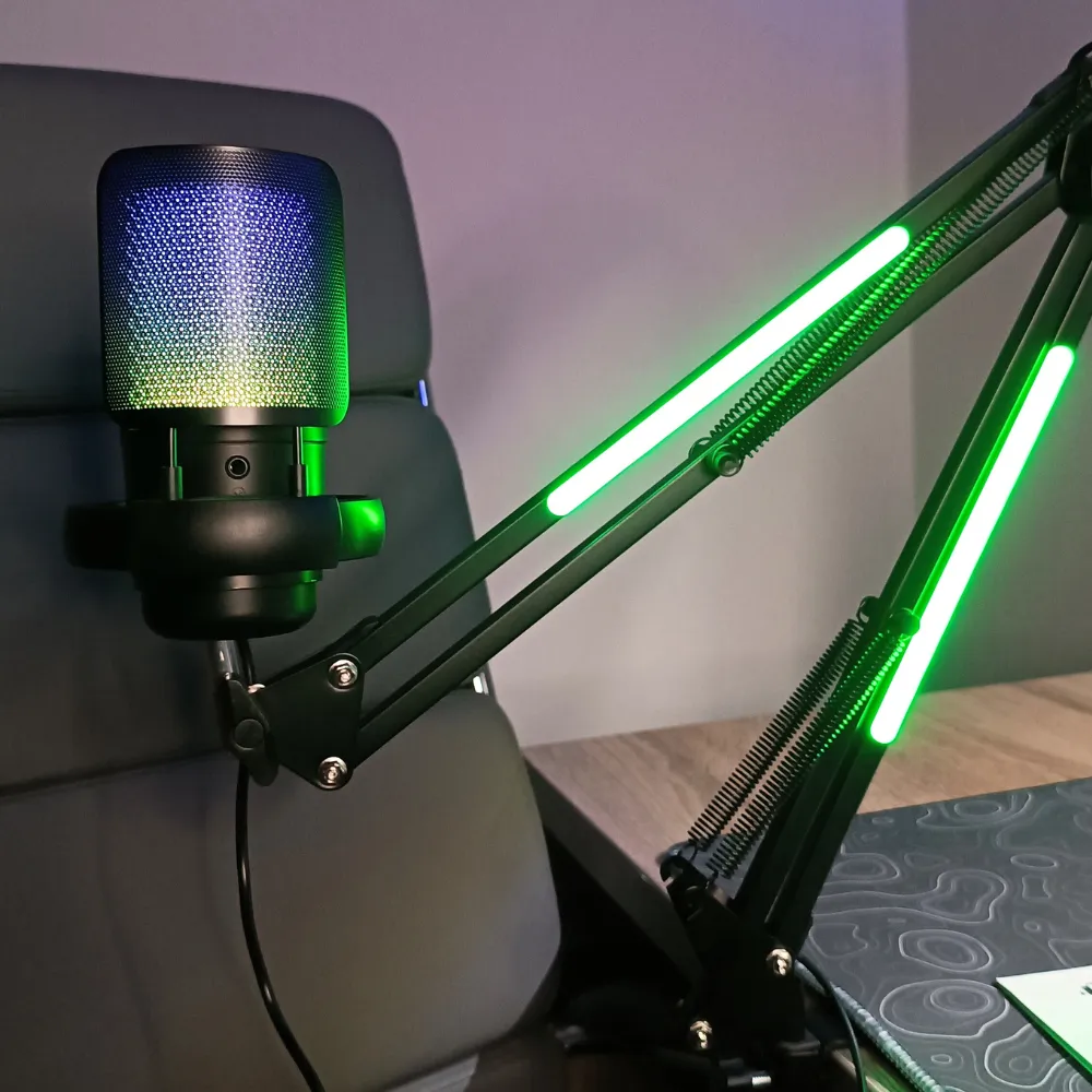 1_result ME6S RGB USB Gaming Microphone with RGB Light Stand – Streaming, Podcast & Recording Mic with Touch Mute, Volume Control & Headphone Jack (Black) - Image 1