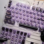 Black Butterfly of Lavender Keycaps – 122 Keys MDA Profile PBT+PC Keycap Set | MX Compatible Mechanical Keyboard Keycaps (ANSI Layout) - Image 2