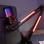 ME6S RGB USB Gaming Microphone with RGB Light Stand – Streaming, Podcast & Recording Mic with Touch Mute, Volume Control & Headphone Jack (Black) - Image 2