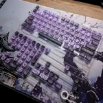 Black Butterfly of Lavender Keycaps – 122 Keys MDA Profile PBT+PC Keycap Set | MX Compatible Mechanical Keyboard Keycaps (ANSI Layout) - Image 3