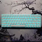 HXSJ V800 Mechanical 65% Keyboard – Red Switch, Light Blue Backlight, Wired Compact Gaming Keyboard (White)