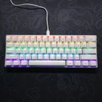 K61 60% Mechanical Keyboard – Blue Switch, RGB Backlight, Wired Compact Gaming Keyboard (White)