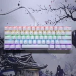 K61 60% RGB Mechanical Keyboard + HXSJ T20 2.4G Wireless Mouse Combo – Blue Switch Compact Keyboard, 6-Button Ergonomic Mouse (White) - Image 2