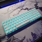 HXSJ V800 Mechanical 65% Keyboard – Red Switch, Light Blue Backlight, Wired Compact Gaming Keyboard (White) - Image 2