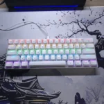 K61 60% Mechanical Keyboard – Blue Switch, RGB Backlight, Wired Compact Gaming Keyboard (White) - Image 2