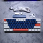 T-WOLF T-60 Mechanical 60% RGB Keyboard – Blue Switches, Wired Compact Gaming Keyboard with Multi-Color Keycaps (Blue & White) - Image 3