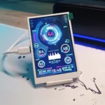 USB Mini Display Screen 8cm – CPU & RAM & GPU Monitor, Customizable Multi-Mode Screen Display via Software (White)