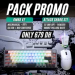 Attack Shark X11 Wireless Gaming Mouse + GM68-V2 RGB Mechanical Keyboard Combo – Tri-Mode Mouse, 68-Key Hot-Swappable Keyboard (Grey & White)